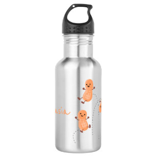 Cute happy jumping peanuts cartoon illustration 532 ml water bottle