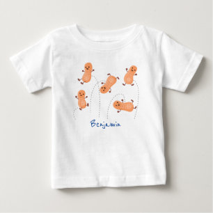 Cute happy jumping peanuts cartoon illustration baby T-Shirt