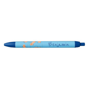 Cute happy jumping peanuts cartoon illustration black ink pen