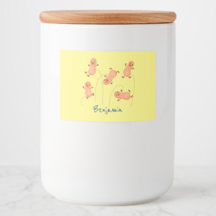 Cute happy jumping peanuts cartoon illustration food label