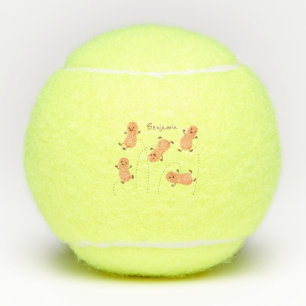 Cute happy jumping peanuts cartoon illustration tennis balls