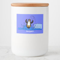 Cute happy jumping penguin cartoon illustration