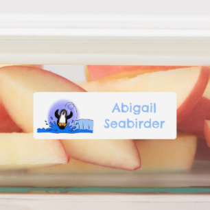 Cute happy jumping penguin cartoon personalised