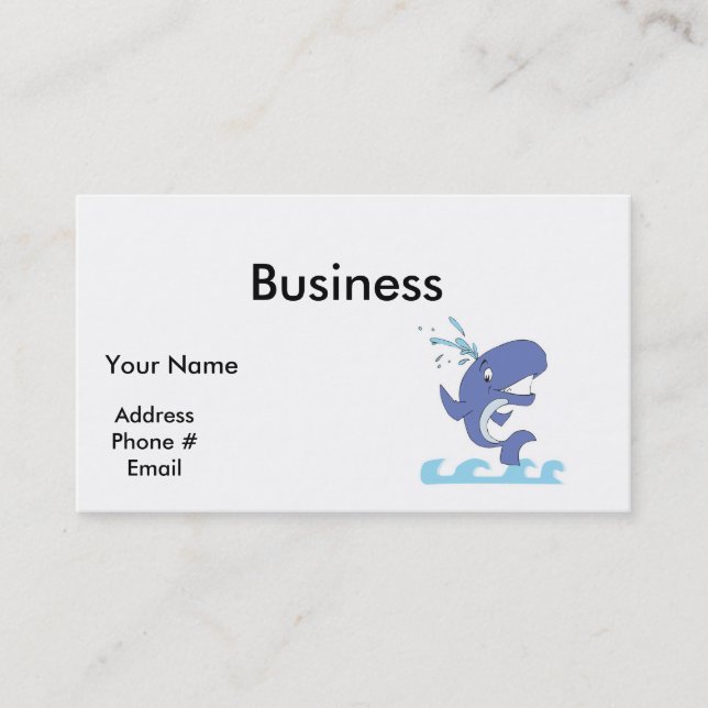 cute happy jumpy whale business card (Front)