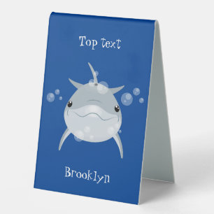 Cute happy kawaii dolphin cartoon