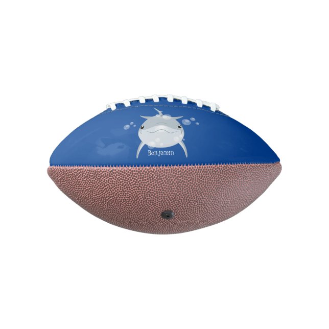 Cute happy kawaii dolphin cartoon american football (Rotated 270)
