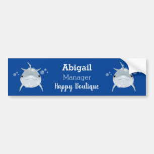 Cute happy kawaii dolphin cartoon bumper sticker