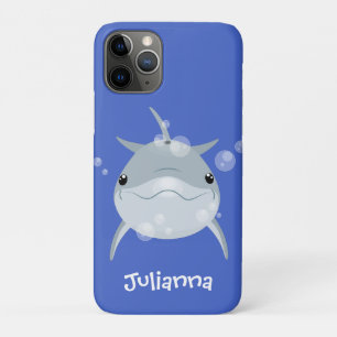 Cute happy kawaii dolphin cartoon iPhone 11 pro case
