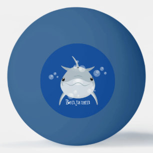 Cute happy kawaii dolphin cartoon ping pong ball
