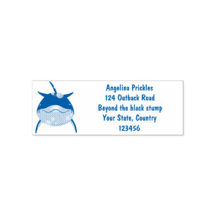 Cute happy kawaii dolphin cartoon self-inking stamp