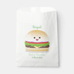 Cute happy kawaii hamburger cartoon favour bags