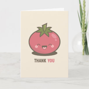 Cute Happy Kawaii Tomato Thank You Card