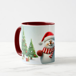 Cute happy Kids Children Winter Snowman Mug