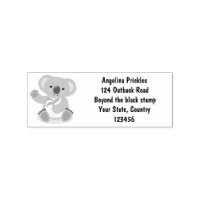 Cute happy koala waving cartoon illustration rubbe
