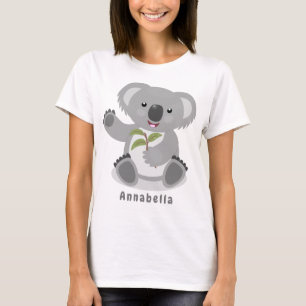 Cute happy koala waving cartoon illustration T-Shirt