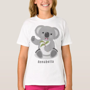 Cute happy koala waving cartoon illustration T-Shirt
