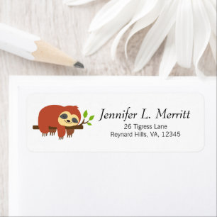 Cute Happy Lazy Sloth Napping Art