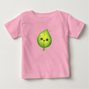 Cute Happy Leaf Baby Fine Jersey T-Shirt Design