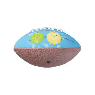 Cute happy lemon lime cartoon illustration american football
