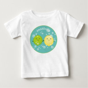 Cute happy lemon lime cartoon illustration baby T-Shirt
