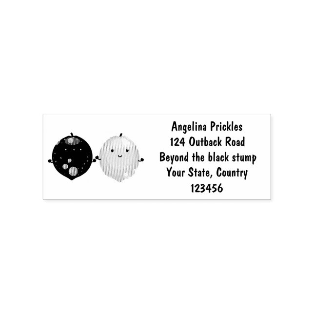 Cute happy lemon lime cartoon illustration  rubber stamp (Imprint)