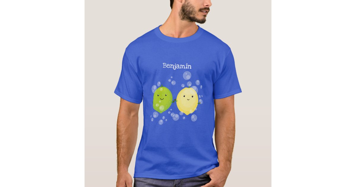 Cute Happy Lemon Lime Cartoon Illustration T Shirt Zazzle 