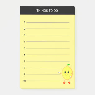Cute Happy Lemon Things To Do on Yellow Post-it Notes