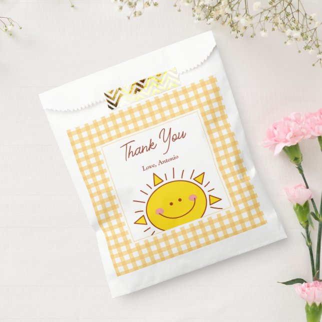 Cute Happy Little Sunshine Kids Birthday Thank You Favour Bags (Sealed)