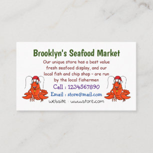 Cute happy lobster wearing Christmas hat cartoon Business Card