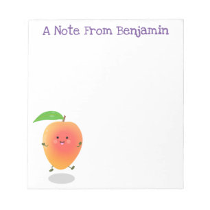 Cute happy mango cartoon illustration notepad