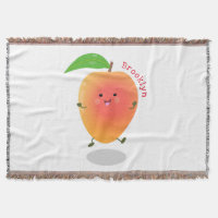 Cute happy mango cartoon illustration