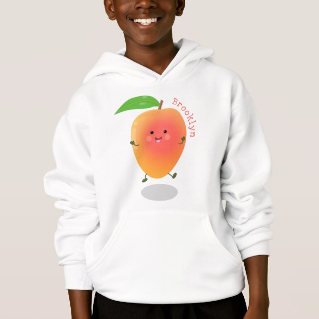 Cute happy mango yellow cartoon illustration (Front)