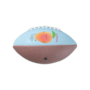 Cute happy mango yellow cartoon illustration american football