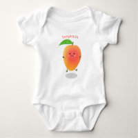 Cute happy mango yellow cartoon illustration