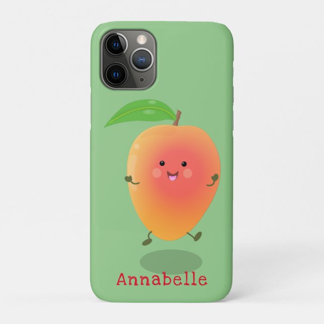 Cute happy mango yellow cartoon illustration Case-Mate iPhone case (Back)