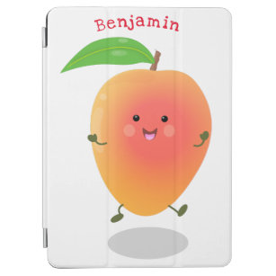 Cute happy mango yellow cartoon illustration iPad air cover