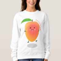 Cute happy mango yellow cartoon illustration
