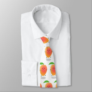 Cute happy mango yellow cartoon illustration tie