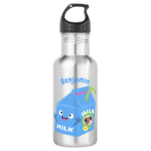Cute happy milk carton character cartoon 532 ml water bottle