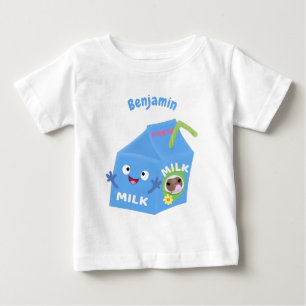 Cute happy milk carton character cartoon baby T-Shirt