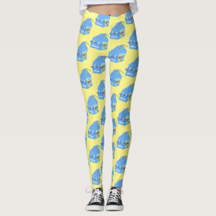Cute happy milk carton character cartoon leggings