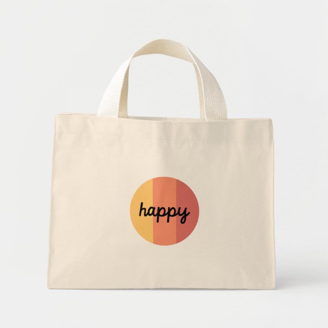 Cute Happy Mini Tote Bag (Front)