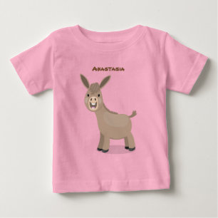 Cute happy miniature donkey cartoon illustration baby T-Shirt