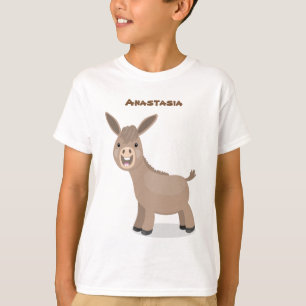 Cute happy miniature donkey cartoon illustration T-Shirt