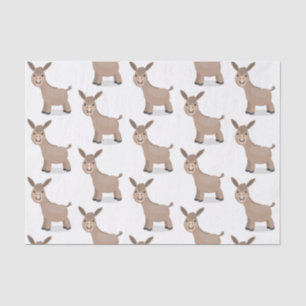 Cute happy miniature donkey cartoon illustration tissue paper