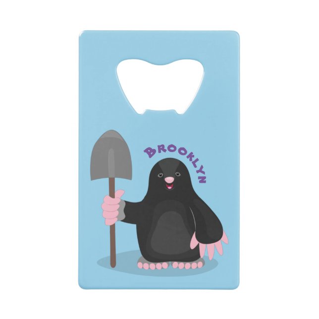 Cute happy mole cartoon illustration (Front)