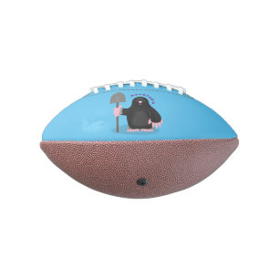 Cute happy mole cartoon illustration american football
