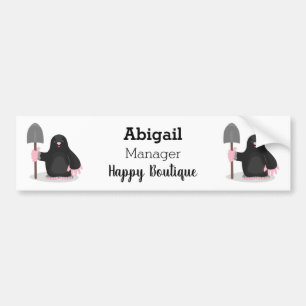 Cute happy mole cartoon illustration bumper sticker