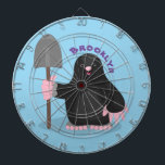 Cute happy mole cartoon illustration dartboard<br><div class="desc">A cute mole is ready to go digging! Drawn in happy cartoon style.</div>
