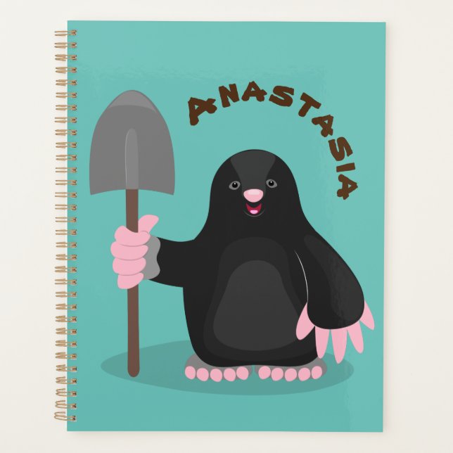Cute happy mole cartoon illustration planner (Front)